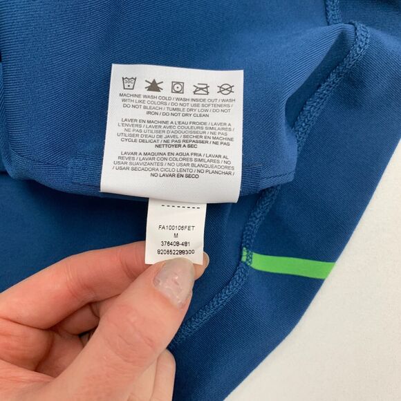 Nike Golf Dri Fit Top Womens Medium Blue Green Snap Button Collar Long Sleeve - Picture 9 of 11